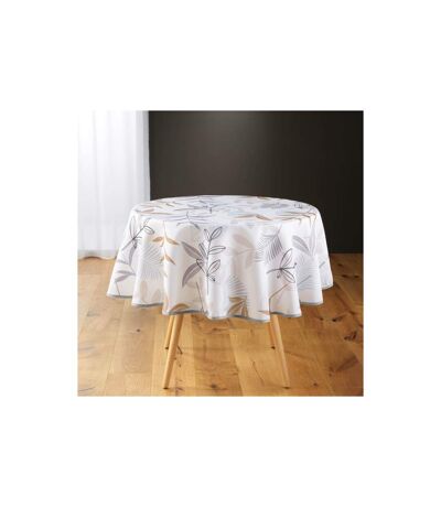 Nappe Ronde Imprimé Miraline 180cm Blanc