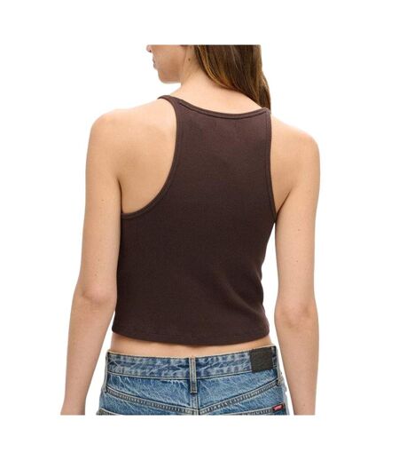 Débardeur marron femme superdry essential racer vest - l/xl