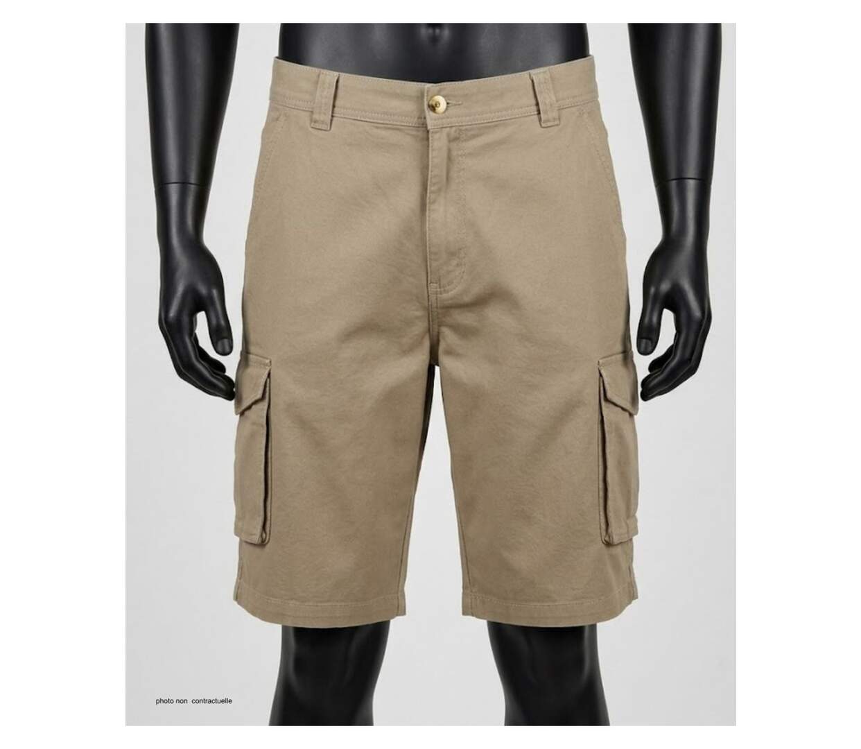 CHALLENGER INDIANA1 : Bermuda homme en coton stretch beige robuste et extensible-3