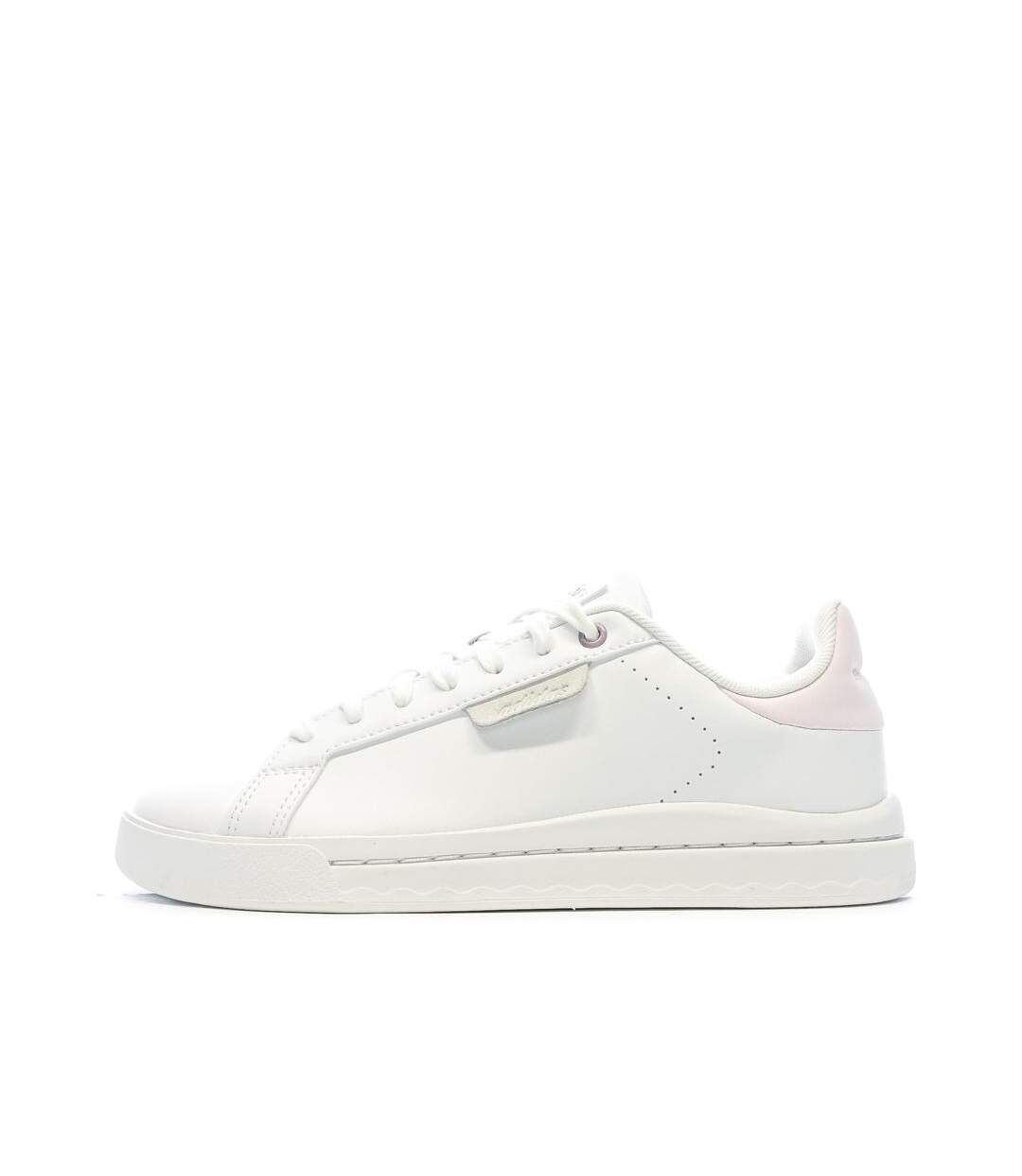 Baskets blanc/rose femme adidas court silk-1