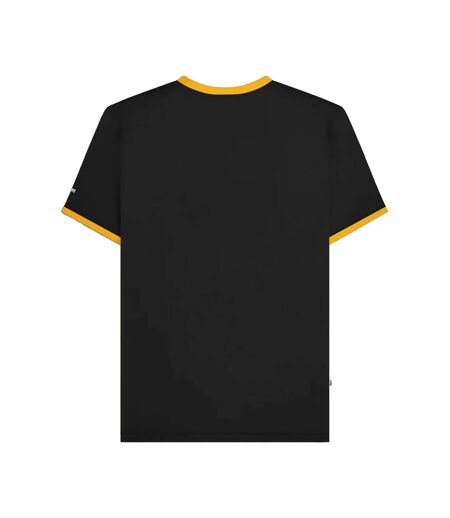Mens Target Ringer T-shirt Black Gold Lambretta