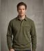 Sweat-shirt Col Polo Homme Ledertys Kaki LY0609-1