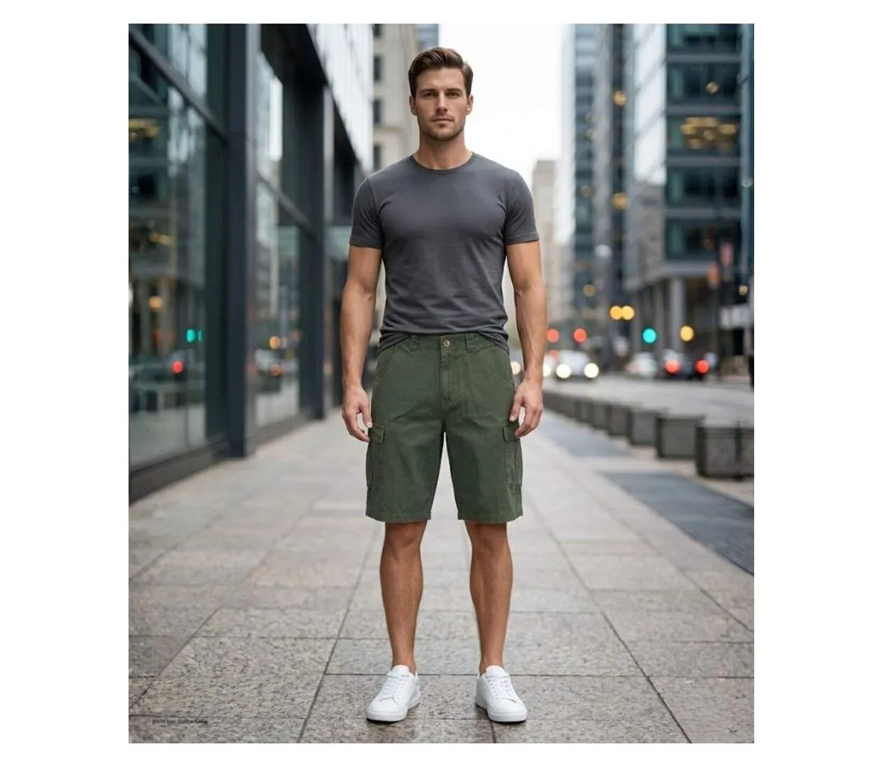 Bermuda homme WINCHESTER IDAHO1 vert olive : le short cargo multi-poches ultra-résistant-5