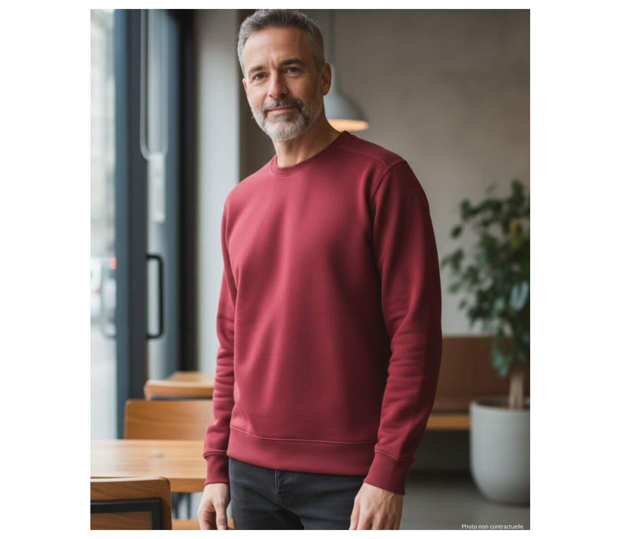 Sweat uni ras cou E213-3