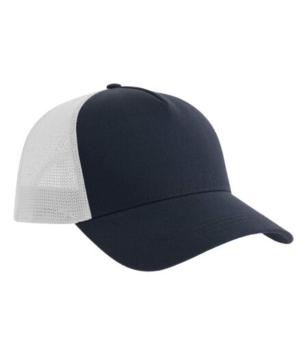 Rapper 5 Panel Cotton Sustainable Trucker Cap Navy White Atlantis