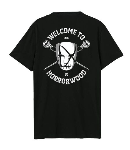 T-shirt welcome to horrorwood adulte noir Amplified