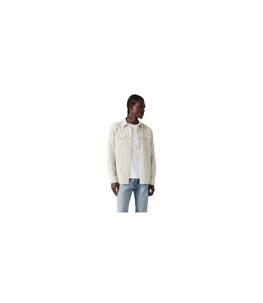 Surchemise Motif/style Western Homme Blanc Argenté Levis-1