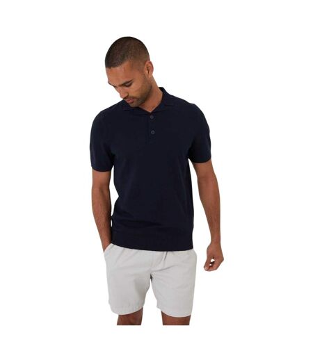 Mens Collared Polo Shirt Navy Threadbare