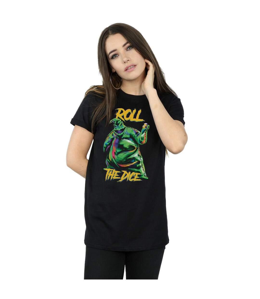 Disney Womens/Ladies Nightmare Before Christmas Oogie Boogie Dice Cotton Boyfriend T-Shirt (Noir) - UTBI41457-2