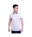 Mens Two Tone Badge Polo Shirt White Lambretta-1