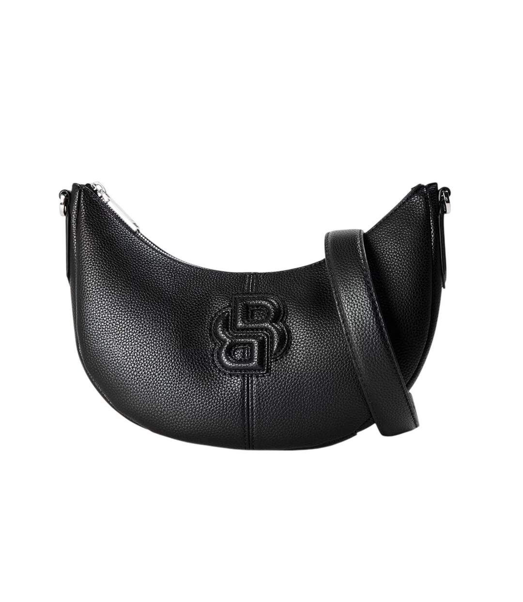 Anett Crescent Shaped Hobo Bag One Size Black Print Balmain-1