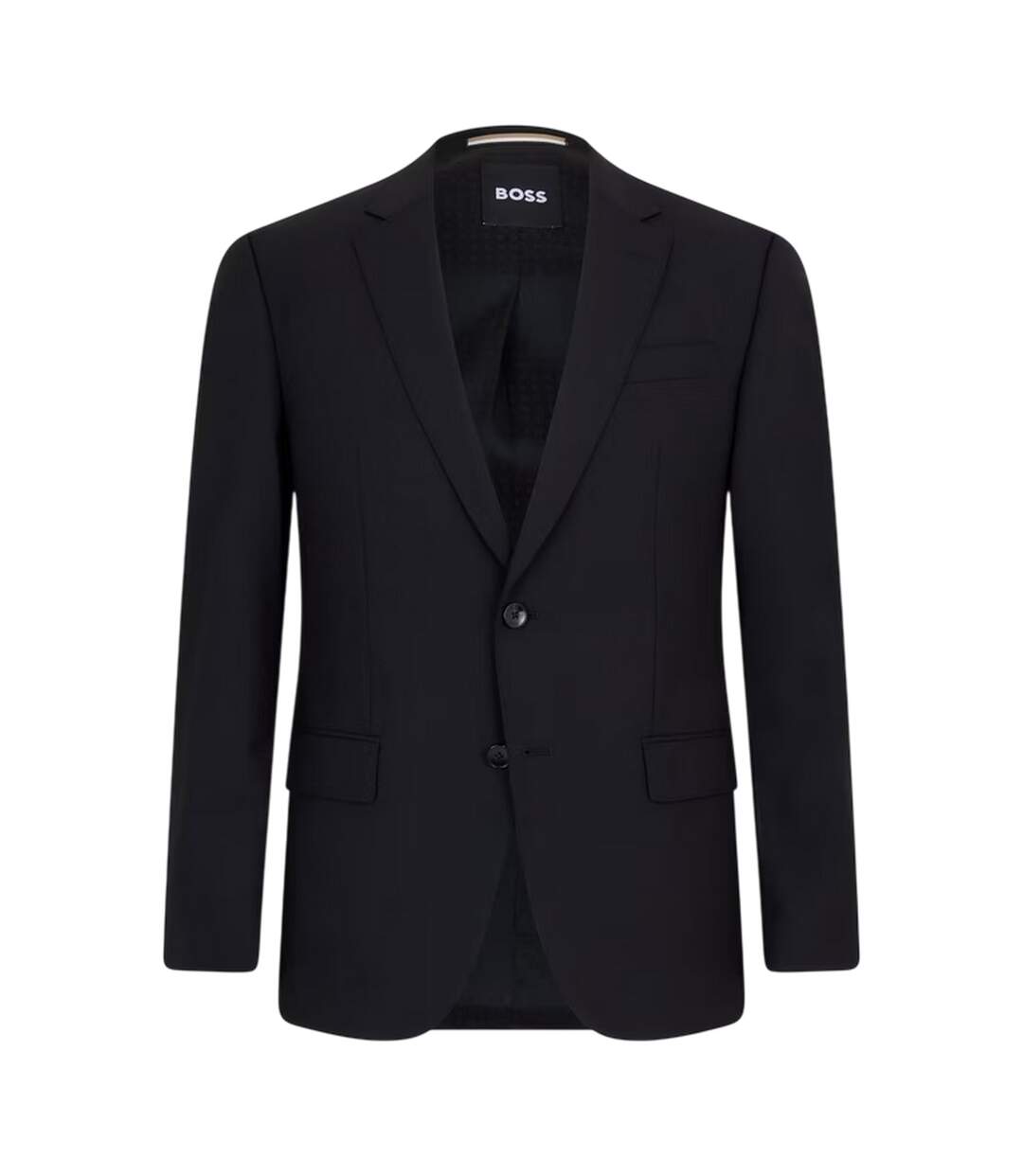 Mens Lapel Collar Suit Jacket Black Boss-2