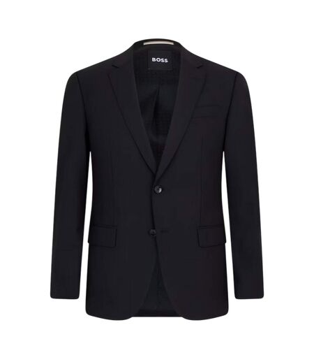 Mens Lapel Collar Suit Jacket Black Boss