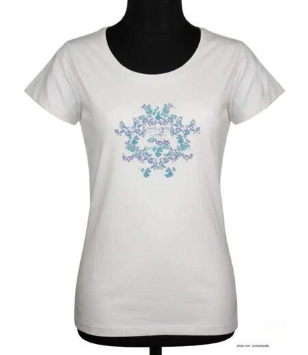 Tee-shirt Mayflower Diapo2 en coton blanc : l'élégance d'une sérigraphie artistique