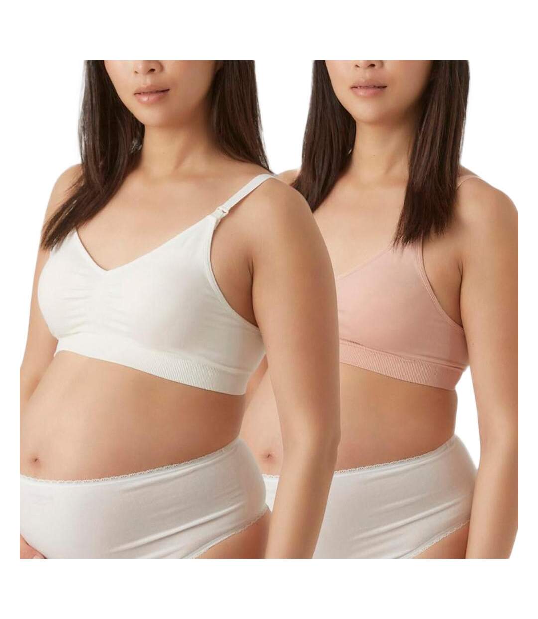 2x Soutien gorge Allaitement Blanc/Rose Femme Mamalicious Lilja - L/XL-1