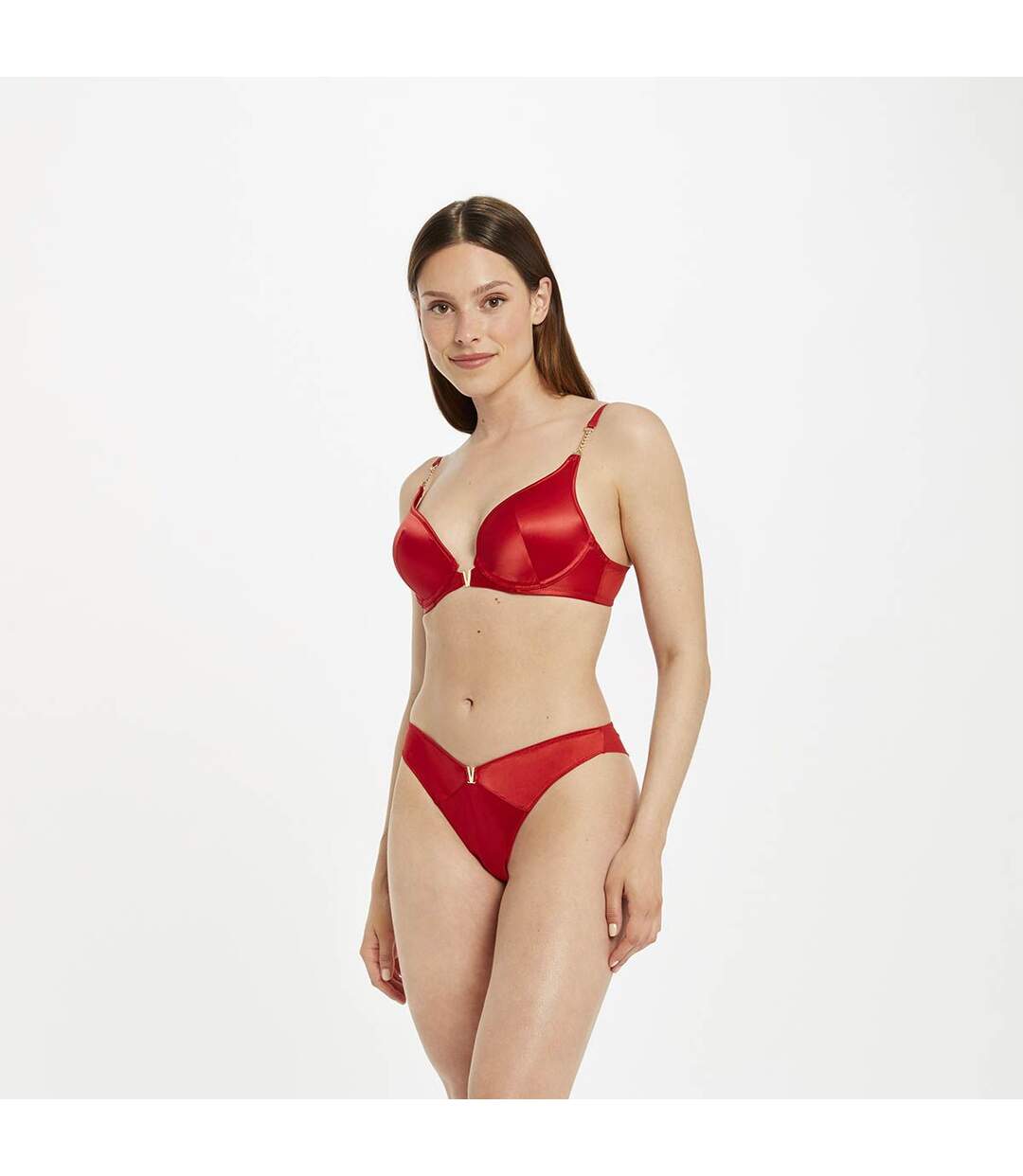 Tanga Brésilien rouge Ava satin