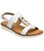 Womens/ladies Joana Chain Detail Sandals White Lotus Shoes-4