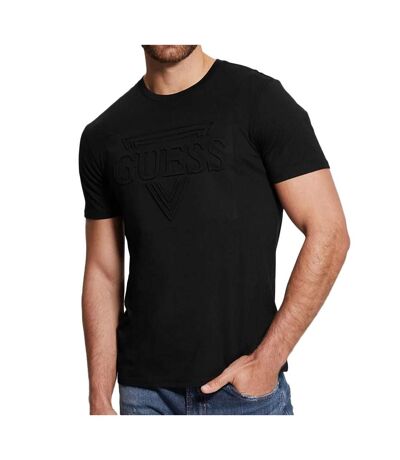 T-shirt Noir Homme Guess Embossed - L