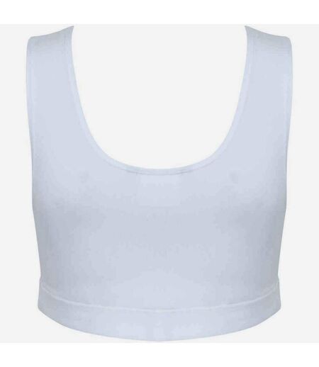 Womens/ladies fashion crop top white/white SF