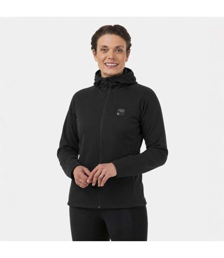 Ladies Soft Fleece Full Zip Hoody Top with Thumb Loops for Winter Hikes