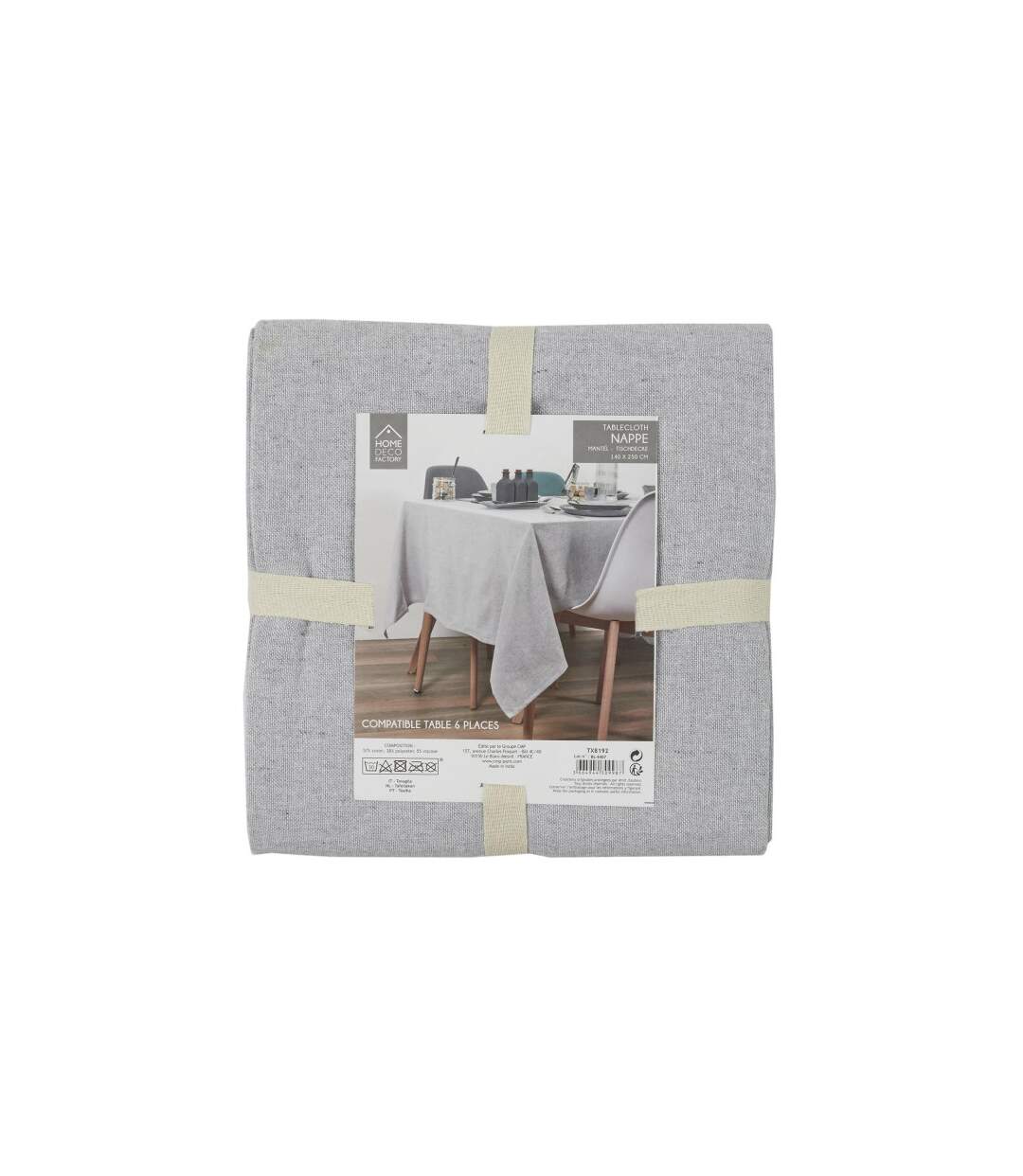 Nappe Rectangulaire Tolma 140x250cm Gris-3