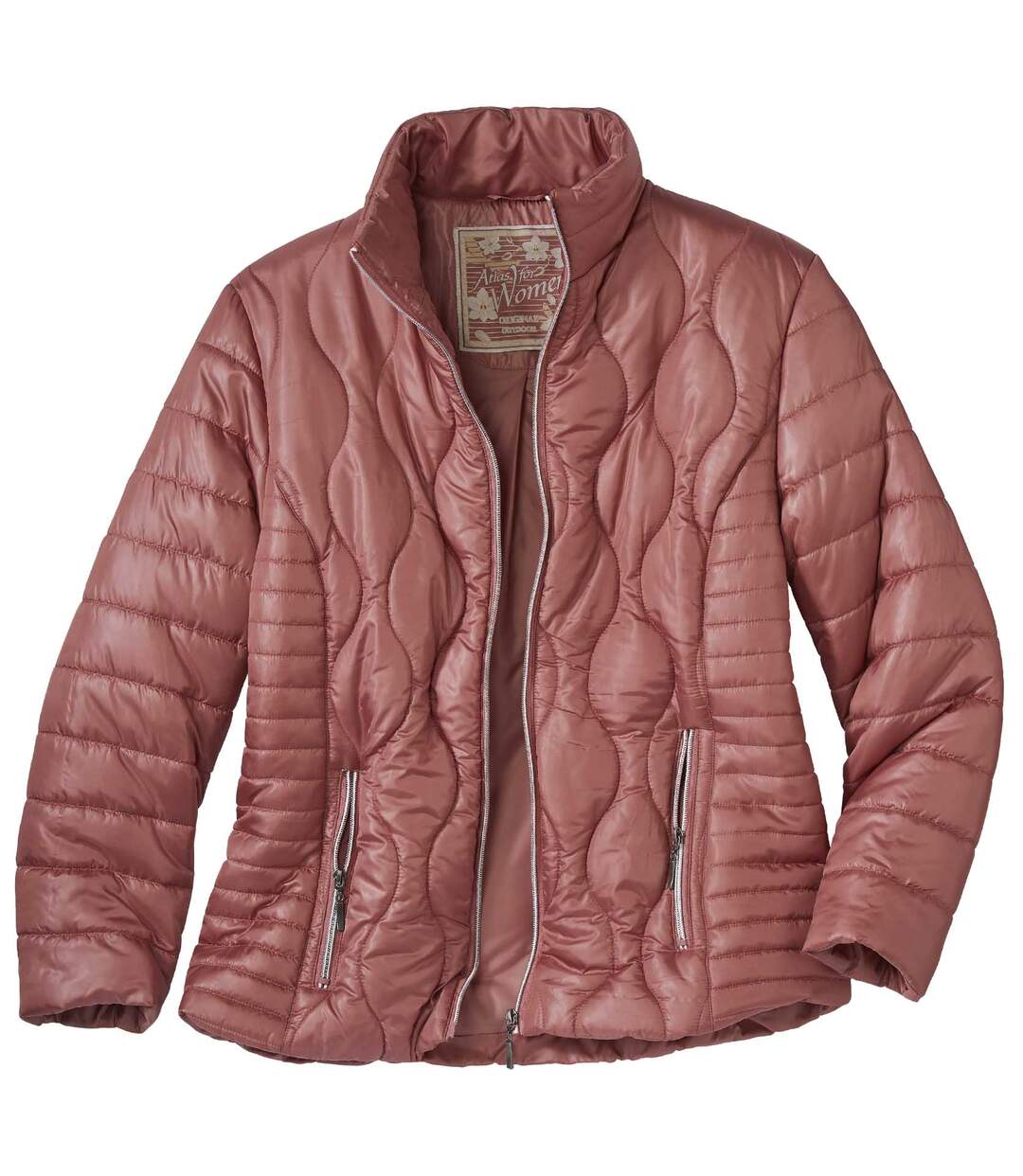 Women's Pink Padded Jacket - Full Zip Atlas For Men