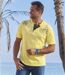 Pack of 2 Men's Button-Neck T-Shirts - Yellow Navy 