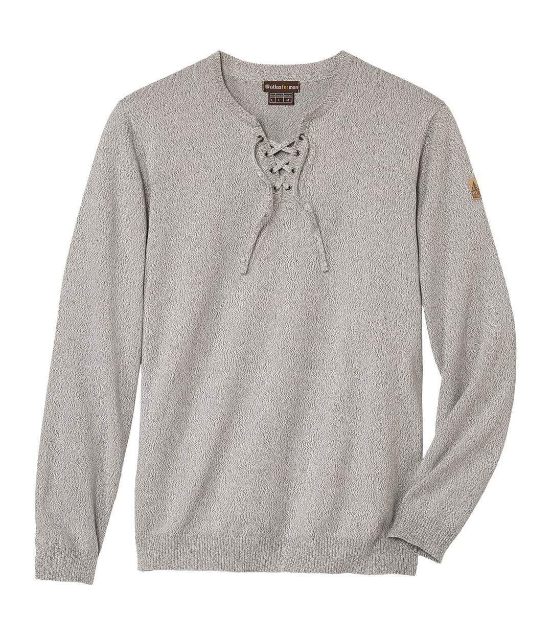 Le Pull Tricot en Coton avec Col Lacet-2