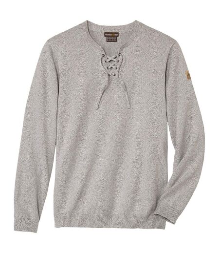 Le Pull Tricot en Coton avec Col Lacet
