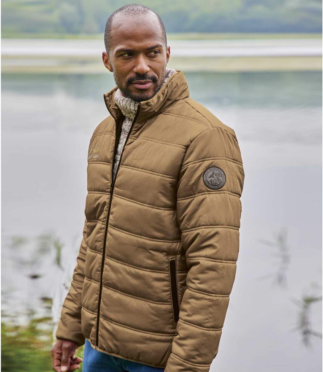 Men's Bronze Water-Repellent Puffer Jacket - Lightweight Atlas For Men