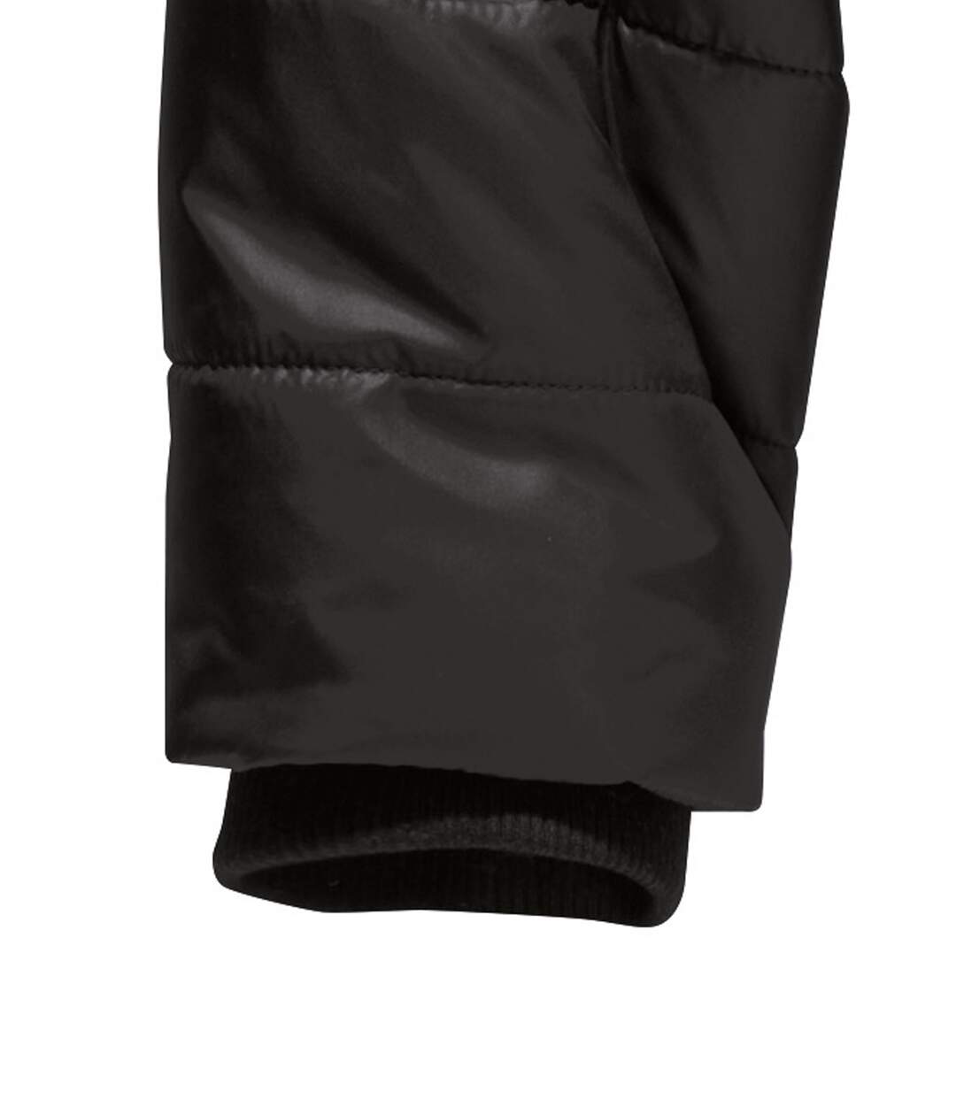 Men's Black Biker-Style Padded Jacket - Water-Repellent