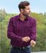 Chemise à manches longues en flanelle homme - bordeaux