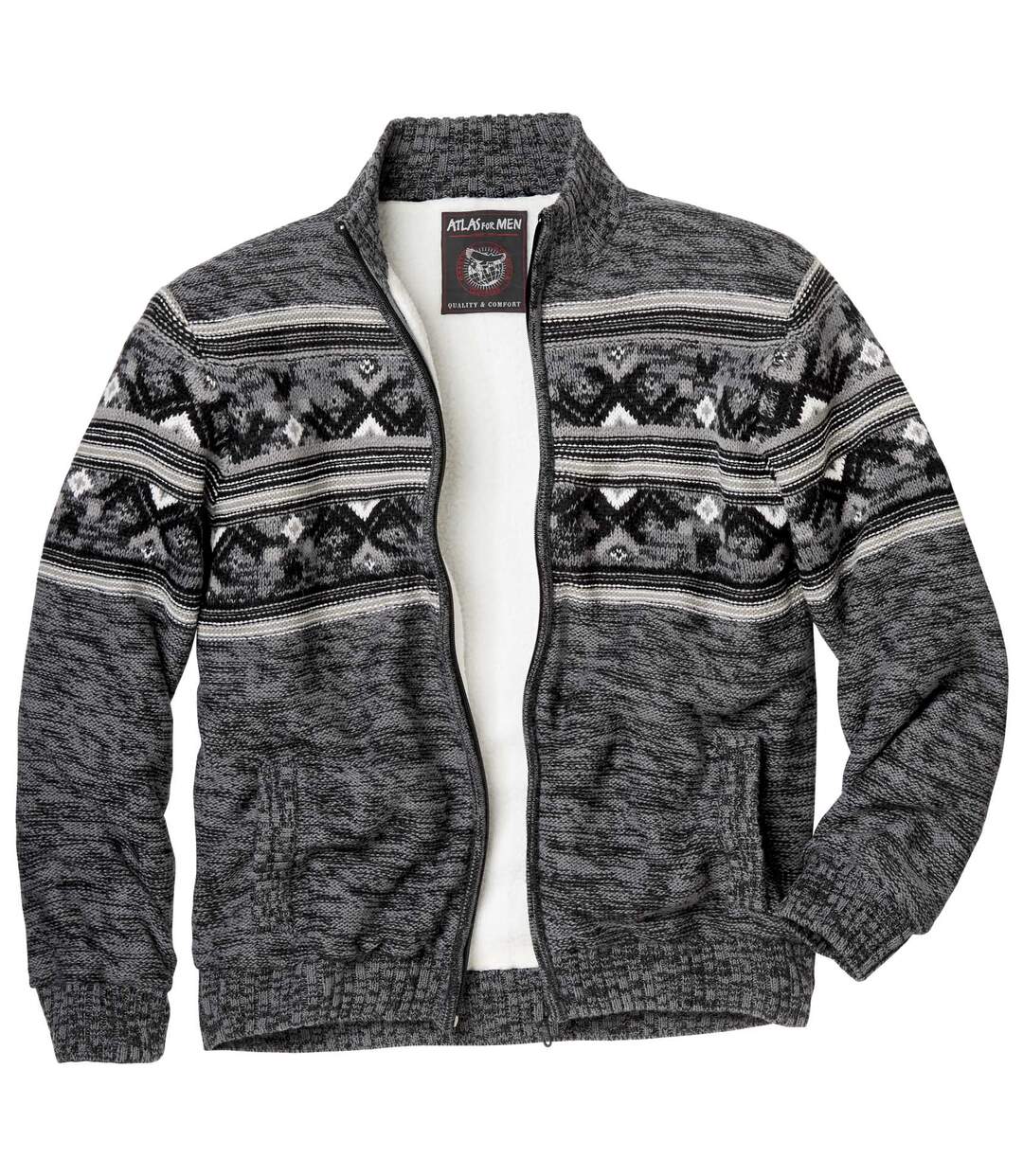 Pletený sveter so žakárovým vzorom Atlas For Men
