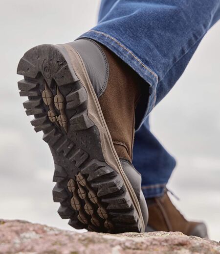 Les Boots Zippées Marron à Lacets