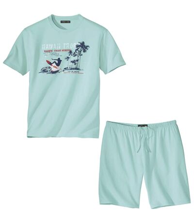 Men's Surf Print Pajama Short Set