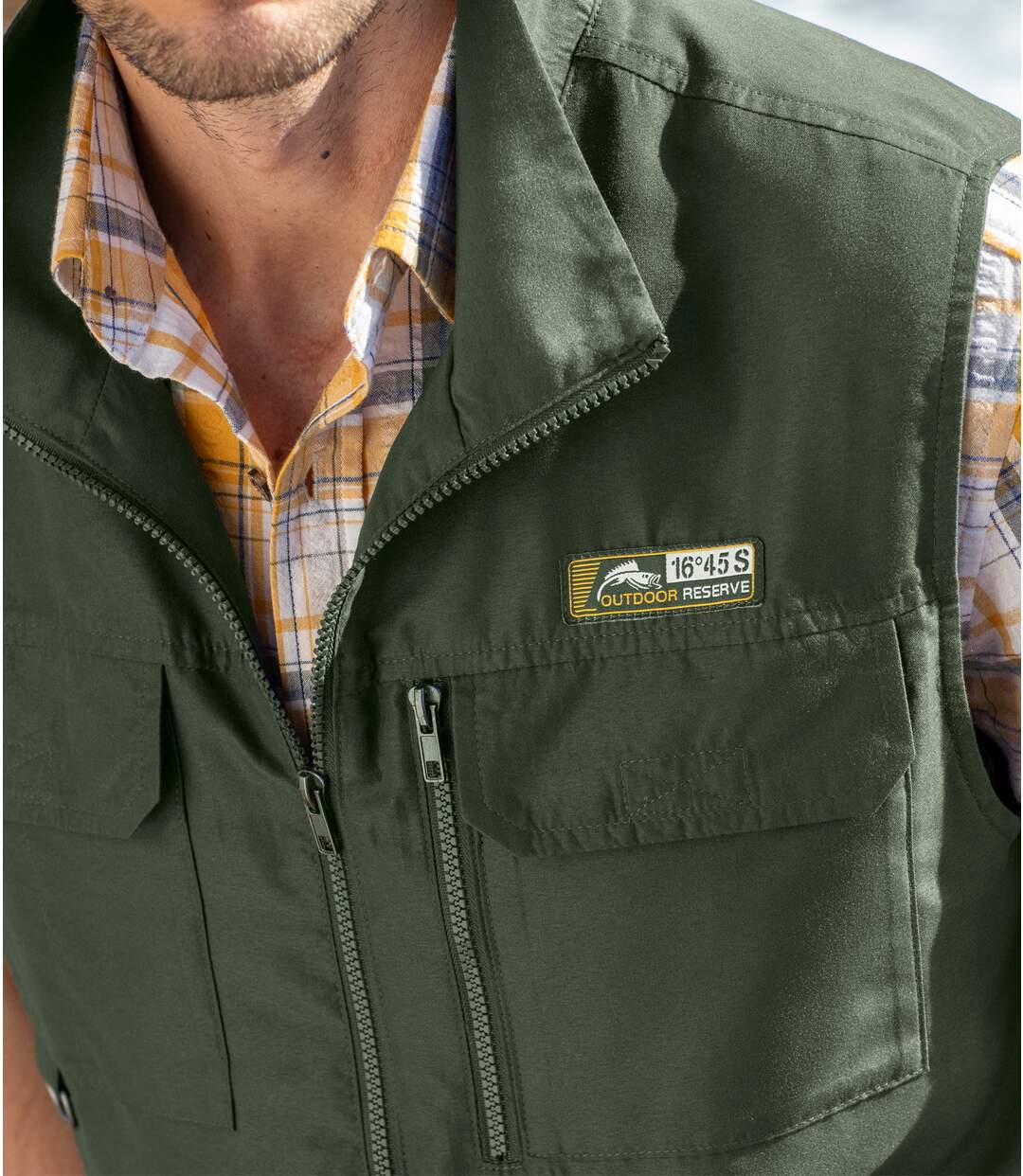 Men's Khaki Multipocket Gilet 