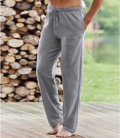 Men's Grey Microfleece Trousers - Elasticated Waist 