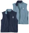 Pack of 2 Men's Microfleece Vests - Light Blue Navy Atlas For Men