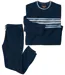 Dunkelblauer Schlafanzug aus Microfleece-1