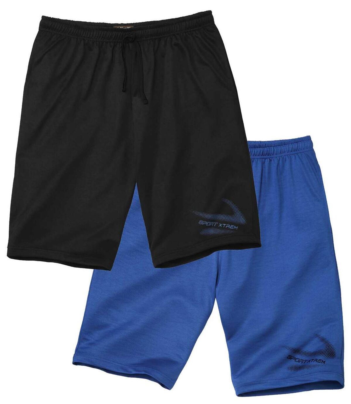 Pack of 2 Men's Casual Jersey Shorts - Black Blue Atlas For Men