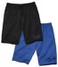 Pack of 2 Men's Casual Jersey Shorts - Black Blue