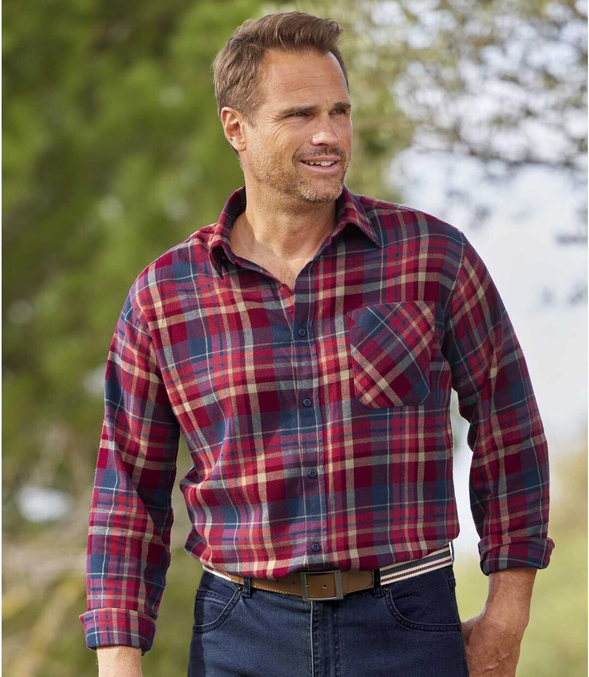 Men's Red Checked Shirt   Atlas For Men