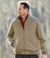 Men's Beige Twill Jacket - Full Zip - Water-Repellent Atlas For Men