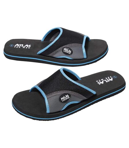 Men's Beach Sandals - Black, Blue