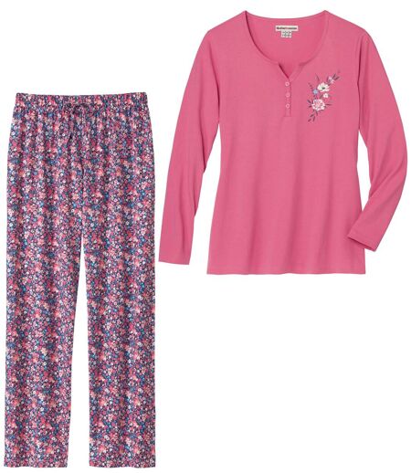 Katoenen pyjama met bloemenmotief