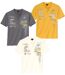 Lot de 3 Tee-Shirts Col Boutonné African Track-1
