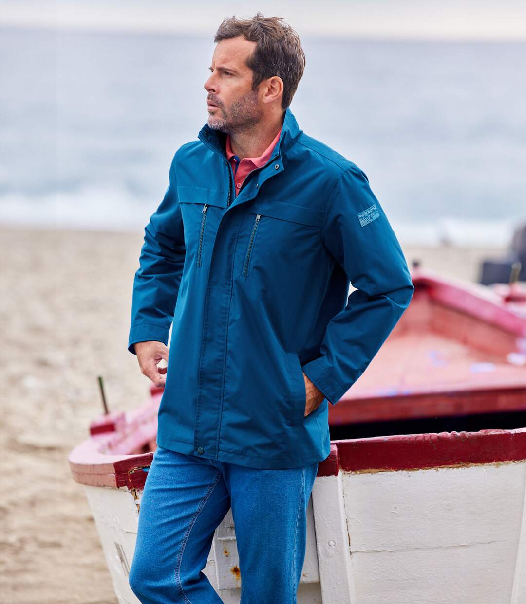 Men's Blue Summer Windbreaker - Water-Repellent-6