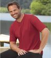 Pack of 3 Men's V-Neck T-Shirts - Grey, Charcoal and Red Atlas For Men