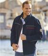 Men's Full Zip Microfiber Jacket - Water-Repellent - Navy Atlas For Men