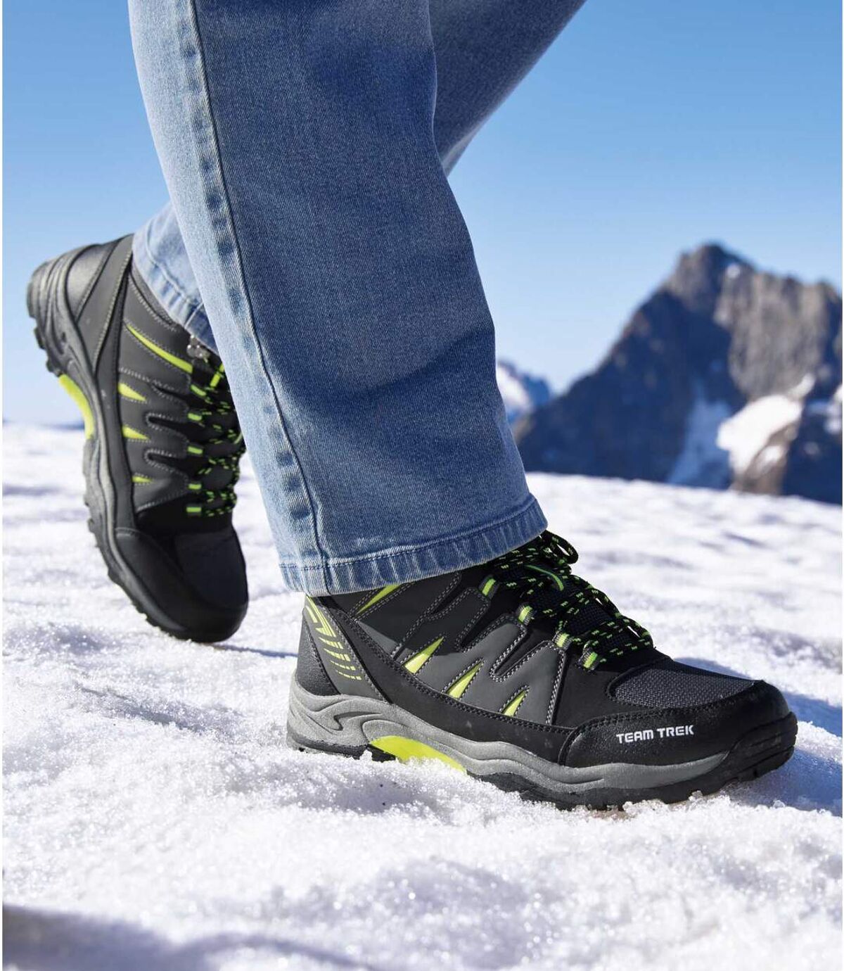 Men's Team Trek Walking Boots - Water-Repellent - Black Grey Green  Atlas For Men